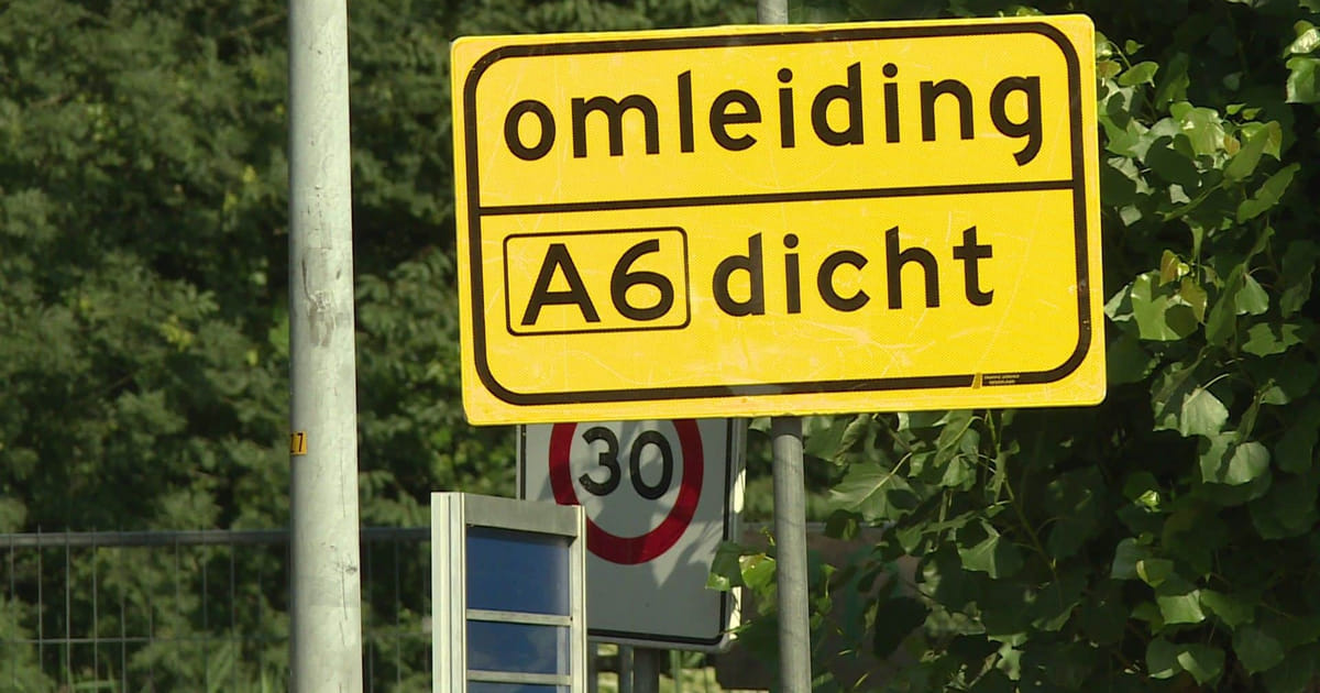 Parallelbaan A6 volgende week dicht vanwege onderhoud aan wegdek