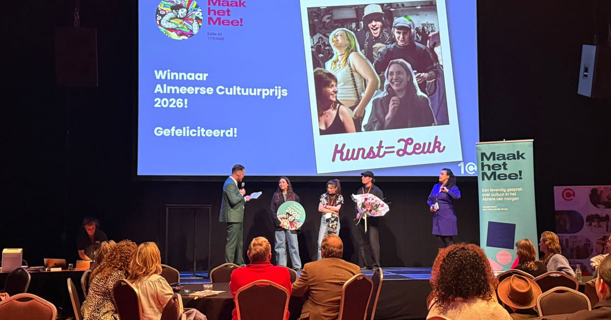 Kunst=Leuk winnaar Almeerse Cultuurprijs 2026