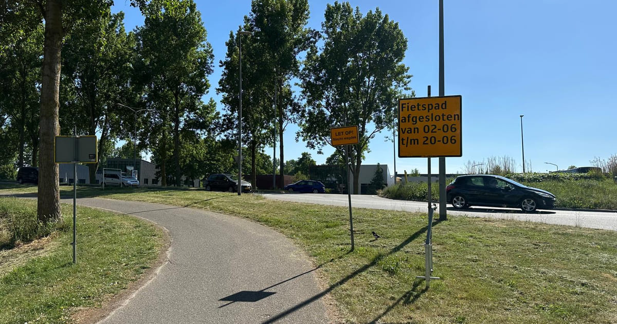 Fietspad Buitenhoutsedreefpad in Almere Buiten binnenkort tijdelijk dicht door onderhoud